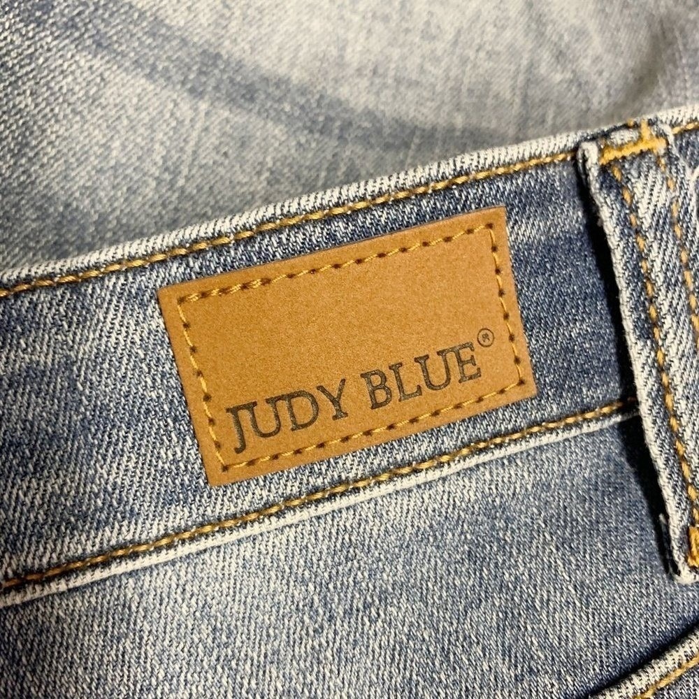 Judy Blue Womens Slim Fit High Rise Distressed Stretch Blue Denim Jeans Sz 7/ 28 - Picture 9 of 11